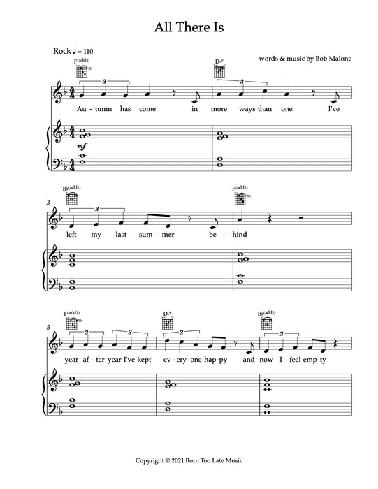 Sheet Music: All There Is