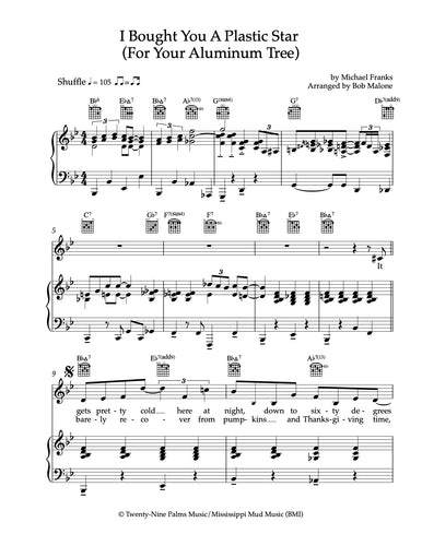 Sheet Music: I Bought You A Plastic Star (For Your Aluminum Tree)