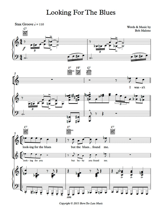 Sheet Music: Looking For The Blues